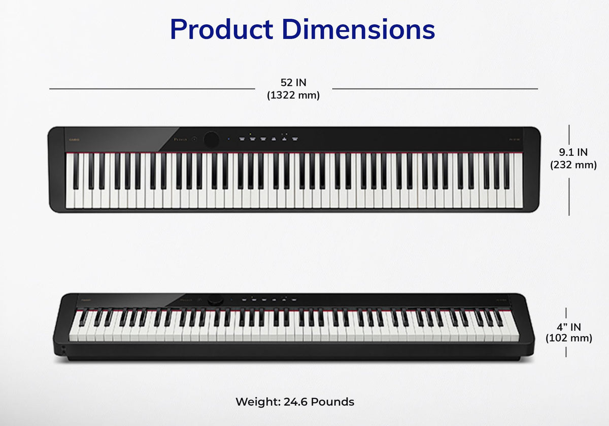 Casio PX-S1100 Privia Slim Digital Piano - Black w/ Adjustable Stand