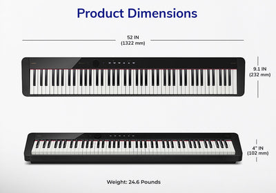 Casio PX-S1100 Privia Slim Digital Piano - Black w/ Adjustable Stand