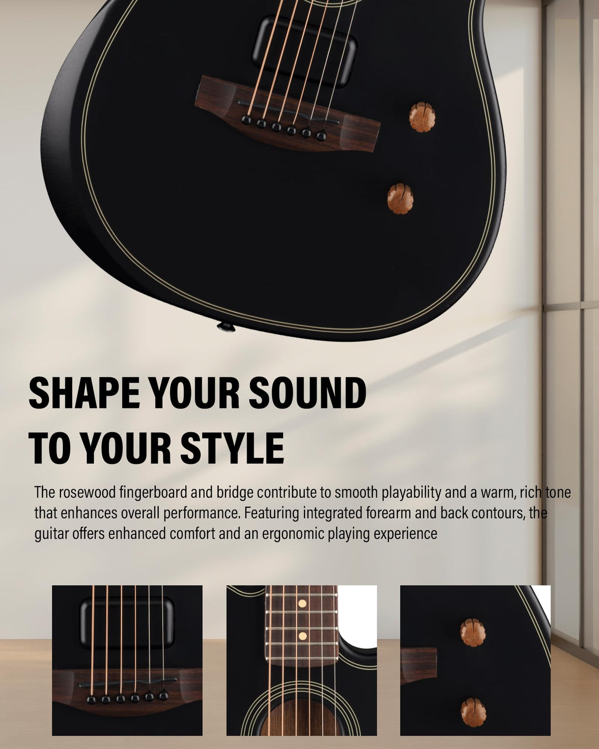 Fender Acoustasonic Standard Telecaster - Black w/ Cleaning Kit