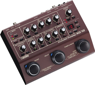 Boss AD-10 Acoustic Preamp w/ Instrument Cables