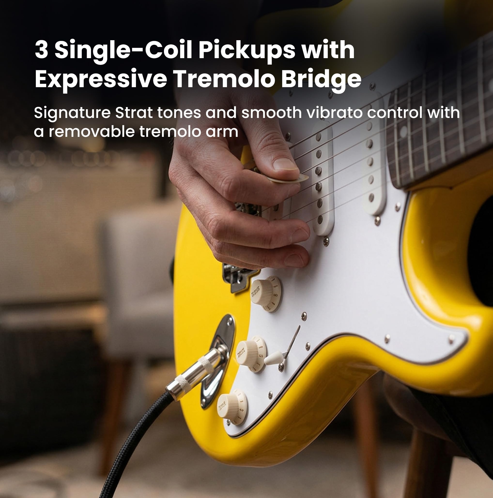 Fender Squier Stratocaster - Graffiti Yellow w/ Frontman 10G Amplifier