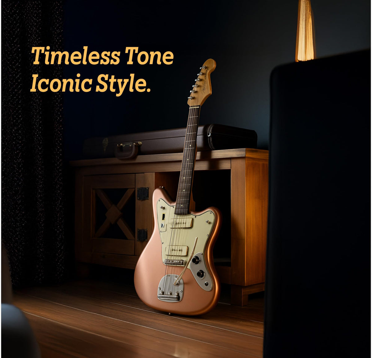 Fender American Professional Classic Jaguar - Faded Firemist Gold w/ Cleaning Kit