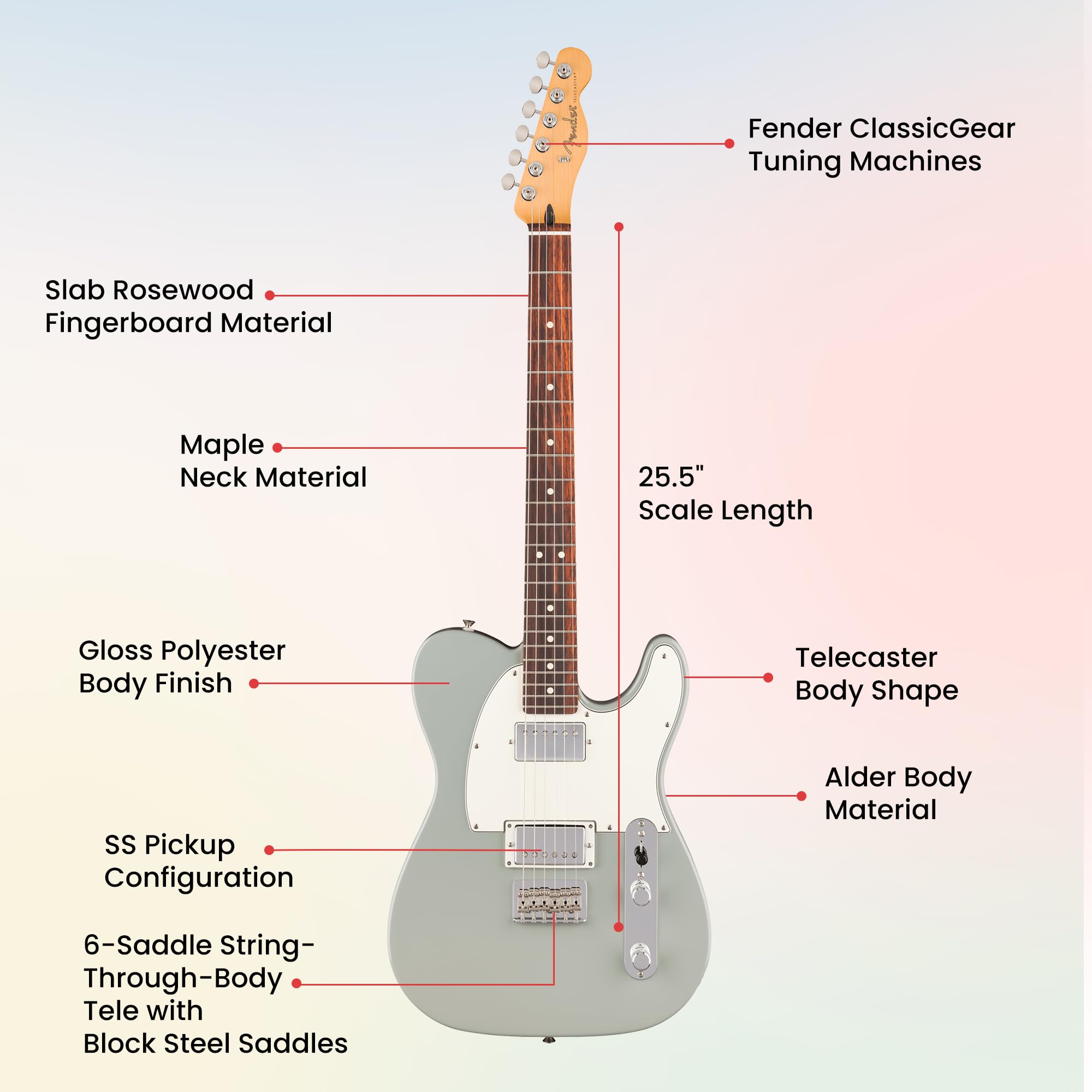 Fender Player II Telecaster HH - Cactus Gray w/ Gig Bag