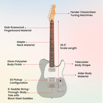 Fender Player II Telecaster HH - Cactus Gray w/ Gig Bag
