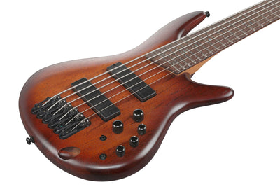 Ibanez SR506A SR Standard 6-String Bass Guitar - Mahogany Brown Burst w/ Gig Bag