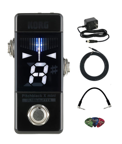Korg Pitchblack X Mini Chromatic Pedal Tuner w/ Power Supply