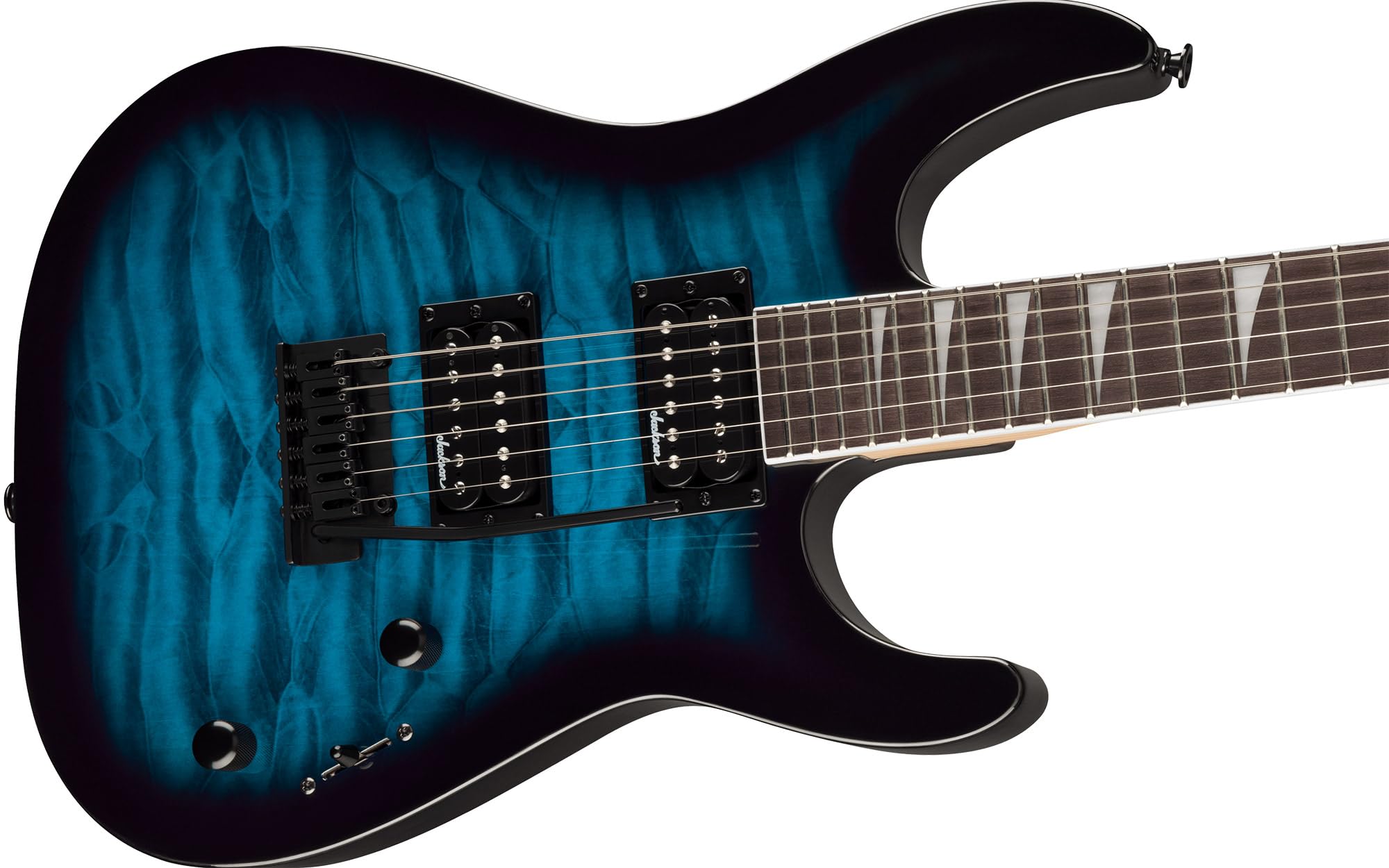 Jackson Dinky JS20 DKQ Electric Guitar - Transparent Blue w/ Instrument Cable