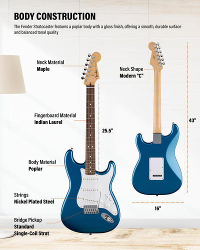 Fender Standard Stratocaster - Aqua Marine Metallic w/ Guitar Cleaning Kit