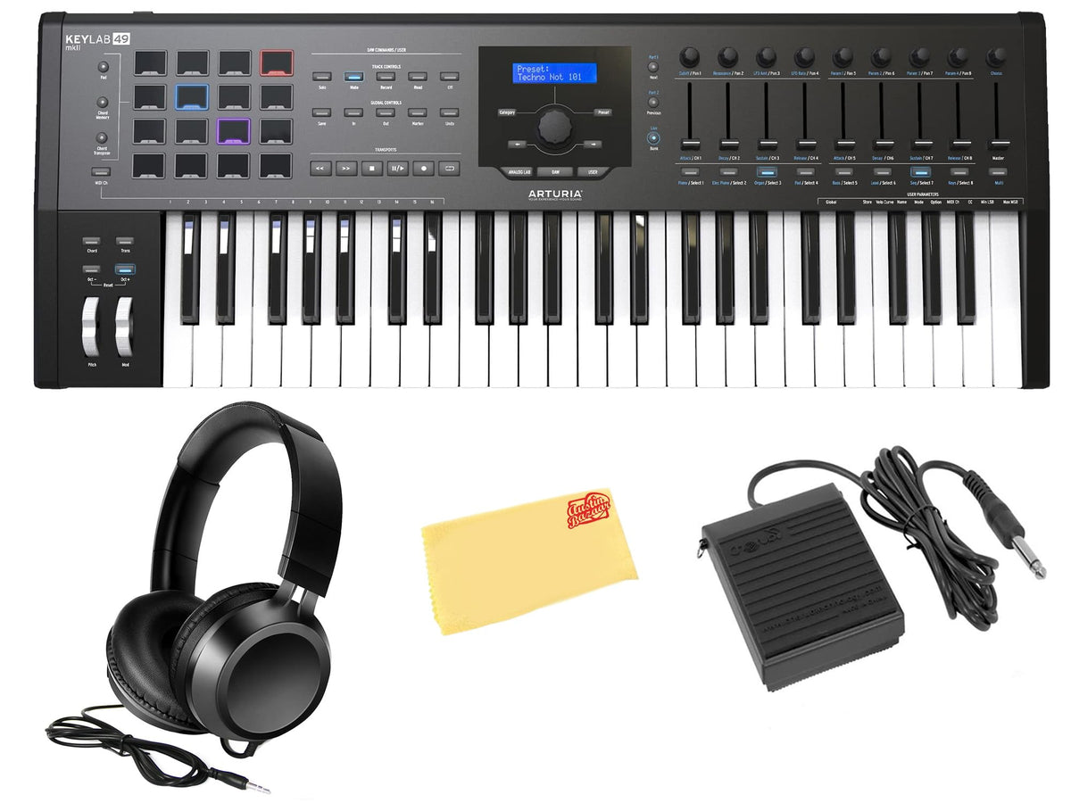 Arturia KeyLab 49 MkII Keyboard Controller - Black w/ Headphones