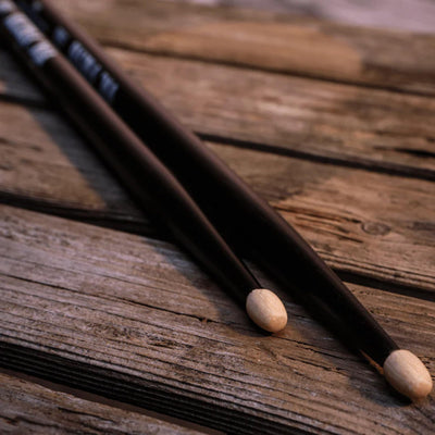 Vic Firth American Classic 5A Black Drumsticks - 4 Pairs with Austin Bazaar Polishing Cloth