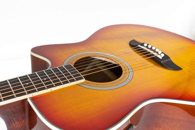 Oscar Schmidt OA10CE Mini Auditorium Acoustic-Electric Guitar - Spalted Maple w/ Cable
