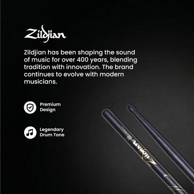 Zildjian 5A Black Drumsticks - 12 Pack