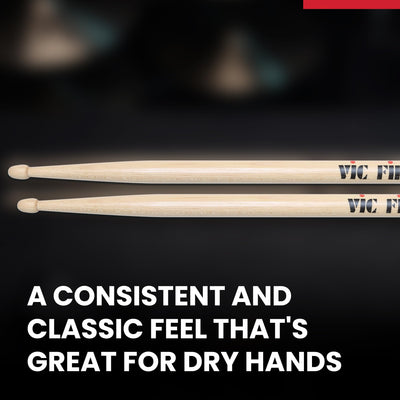 Vic Firth American Classic 5A DoubleGlaze Drumsticks - Double Coat of Lacquer Finish