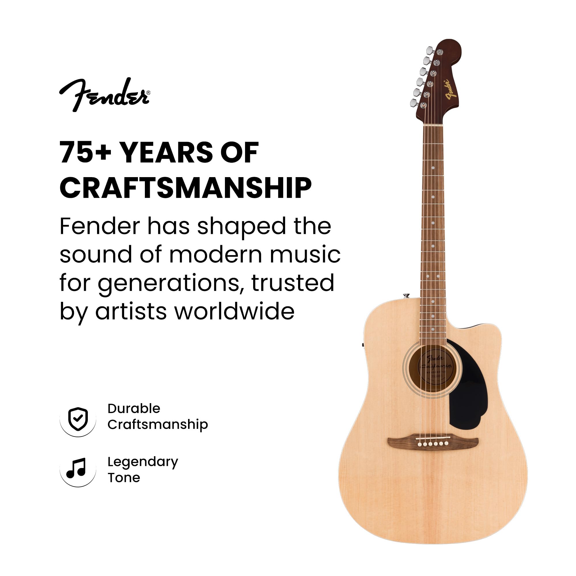 Fender FA Series Dreadnought Acoustic-Electric Guitar - Natural w/ Gig Bag