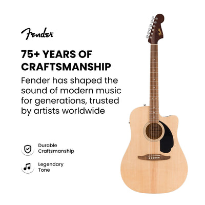 Fender FA Series Dreadnought Acoustic-Electric Guitar - Natural w/ Gig Bag