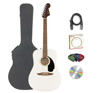 Fender California Redondo Acoustic Guitar - White w/ Hard Case