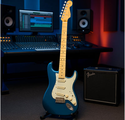 Fender American Professional Classic Stratocaster - Faded Lake Placid Blue w/ Cleaning Kit