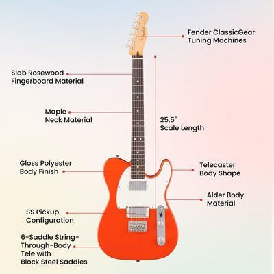 Fender Player II Telecaster HH - Rallye Orange w/ Gig Bag