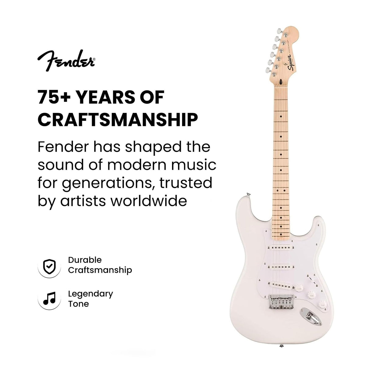 Fender Squier Sonic Stratocaster HT - Arctic White w/ Frontman 10G Amplifier