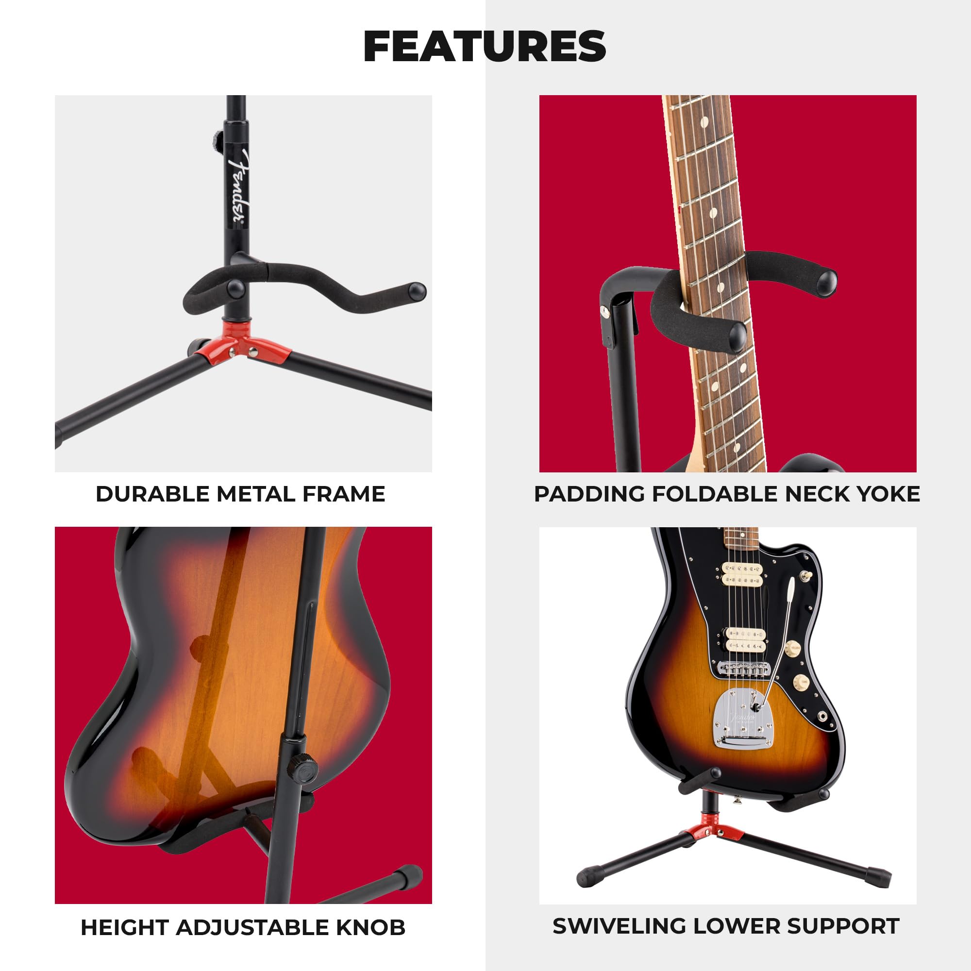 Fender Adjustable Folding Guitar Stand - Black