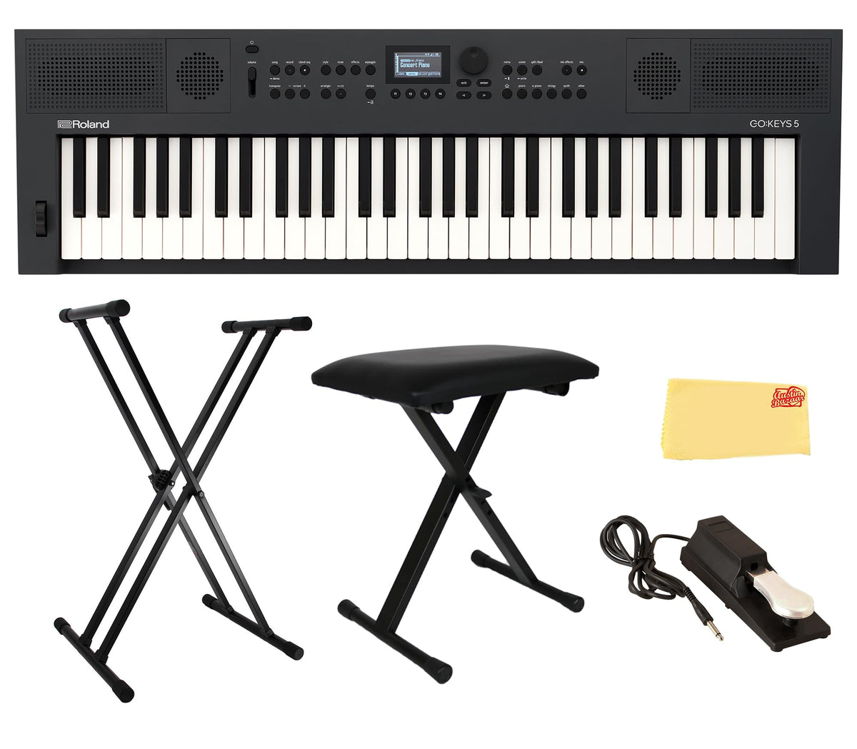 Roland GO:KEYS 5 Music Creation Keyboard - Graphite w/ Adjustable Bench