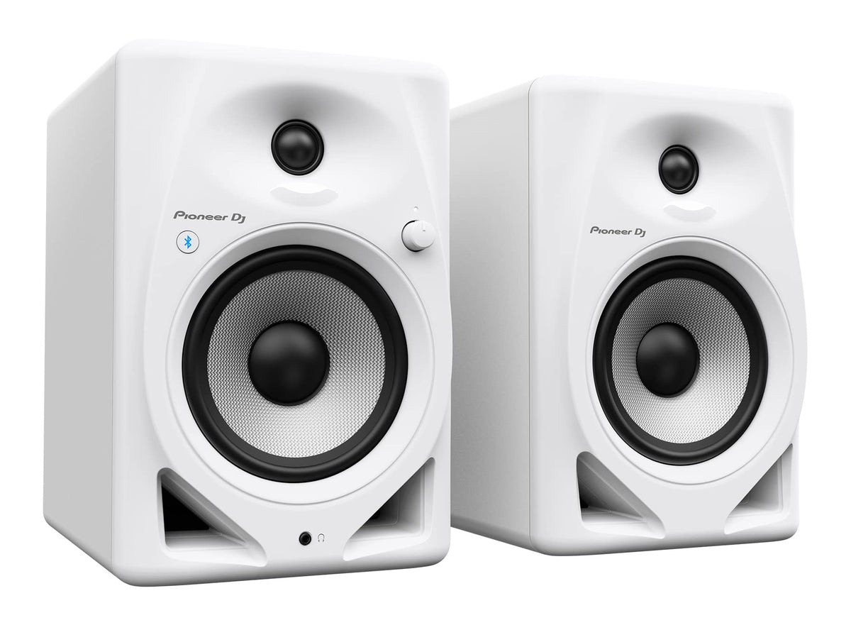 Pioneer DM-50D-BT 5-Inch Desktop Active Bluetooth Monitor Speaker - White w/ Laptop Stand