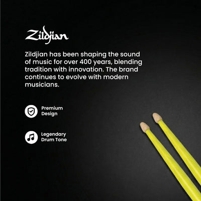 Zildjian 5A Acorn Neon Yellow Drumsticks - 6 Pack