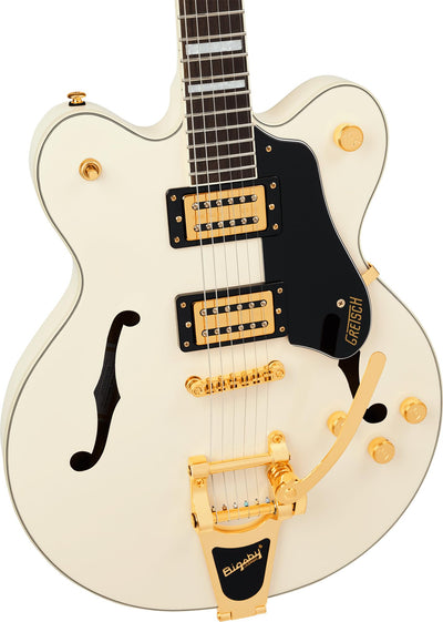 Gretsch G2622TG Streamliner Center Block Double-Cut with Bigsby Electric Guitar - Vintage White w/ Strap