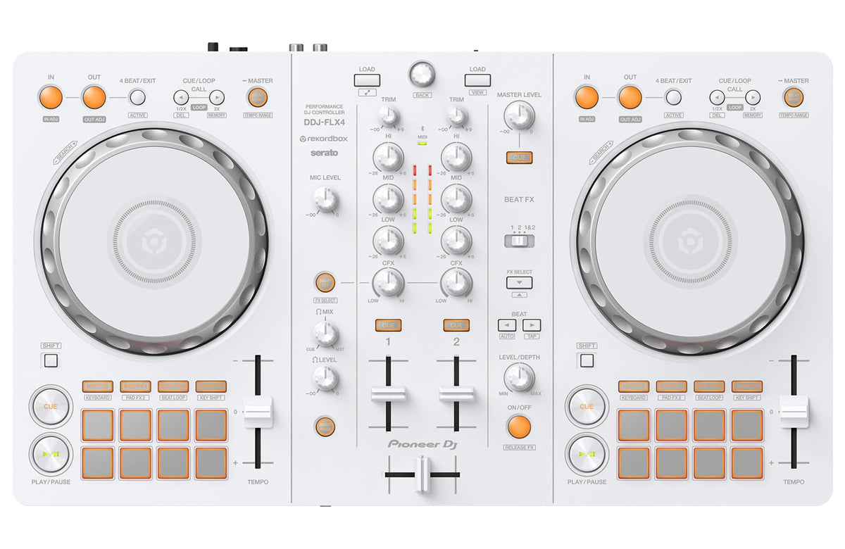 Pioneer DJ DDJ-FLX4 2-Channel DJ Controller - White w/ Case