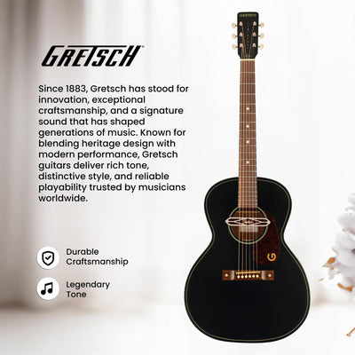 Gretsch Jim Dandy Deltoluxe Concert Acoustic-Electric Guitar - Black Top