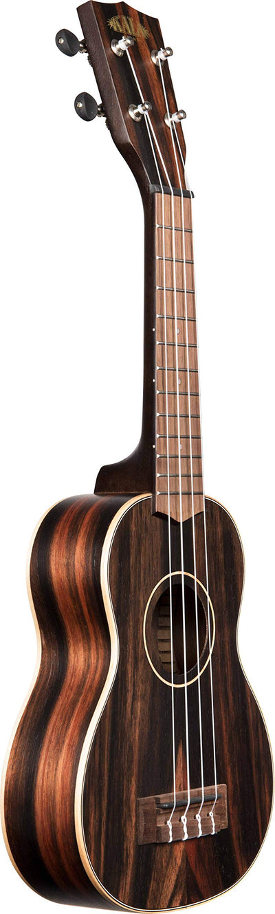 Kala KA-EBY-S Striped Ebony Soprano Ukulele w/ Gig Bag