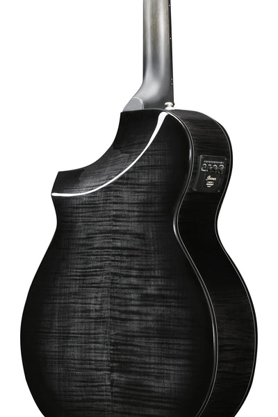 Ibanez AEWC400 Acoustic-Electric Guitar - Transparent Black Sunburst High Gloss w/ Case