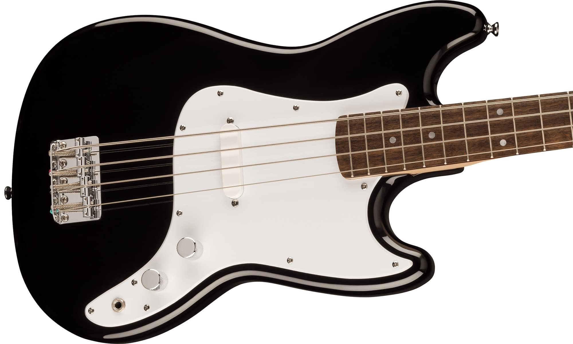 Fender Squier Sonic Bronco Bass Guitar - Black w/ Mustang Micro