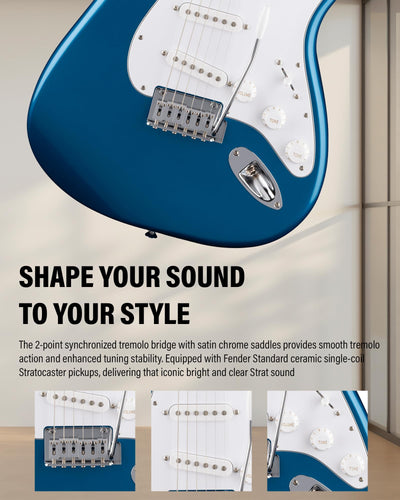 Fender Standard Stratocaster HSS - Aqua Marine Metallic w/ Guitar Cleaning Kit