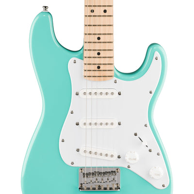 Fender Squier 3/4-Size Kids Mini Strat Electric Guitar - Sea Foam Green w/ Amplifier