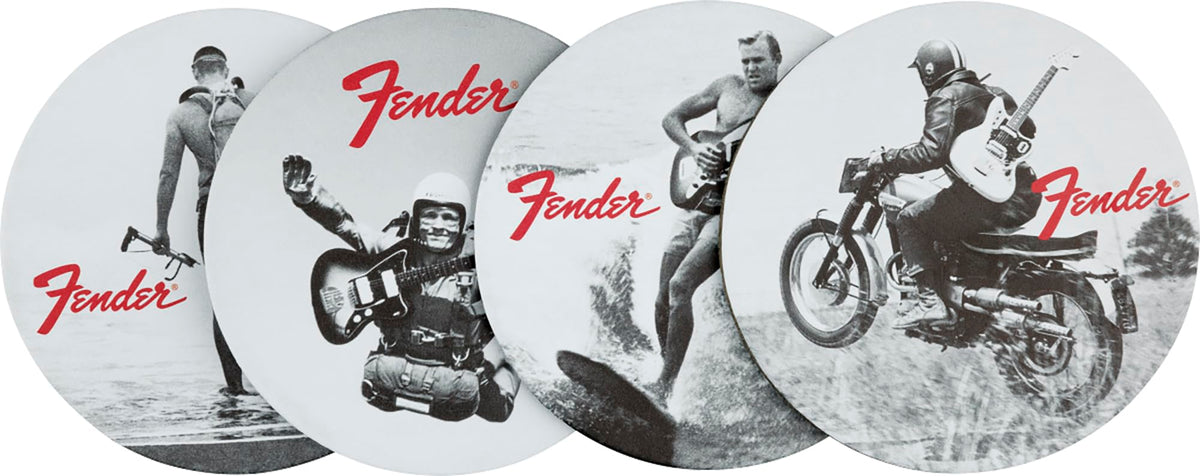 Fender Vintage Ads 4-Pack Coaster Set w/ Picks