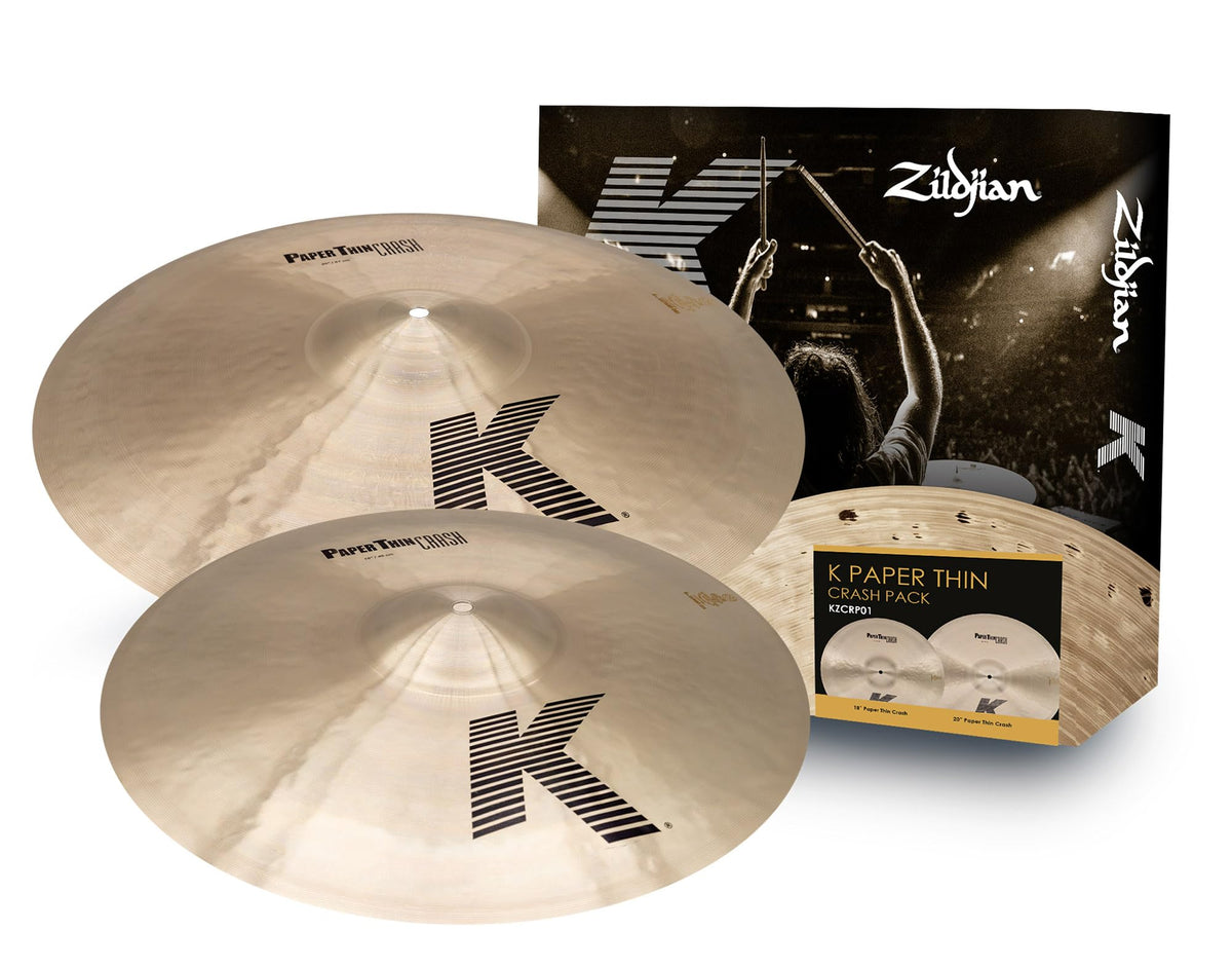 Zildjian KZCRP01 K Paper Thin Crash Cymbal Pack 18/21 w/ Cymbal Bag