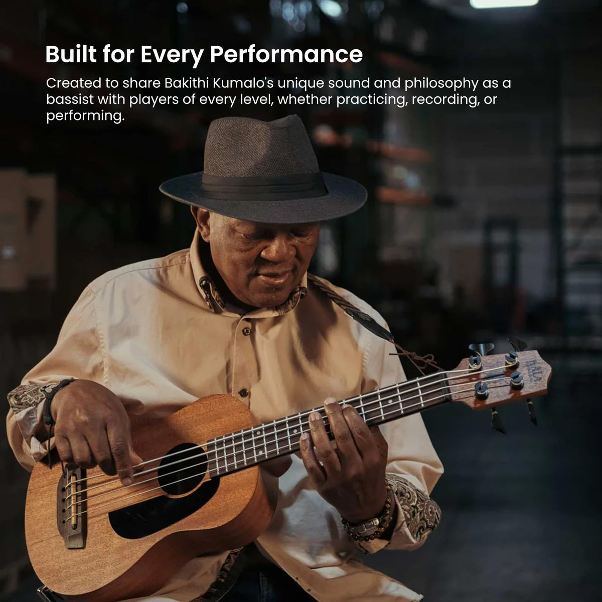 Kala UBASS-BAKITHI-FS Bakithi Kumalo Signature Fretted Acoustic-Electric U-Bass