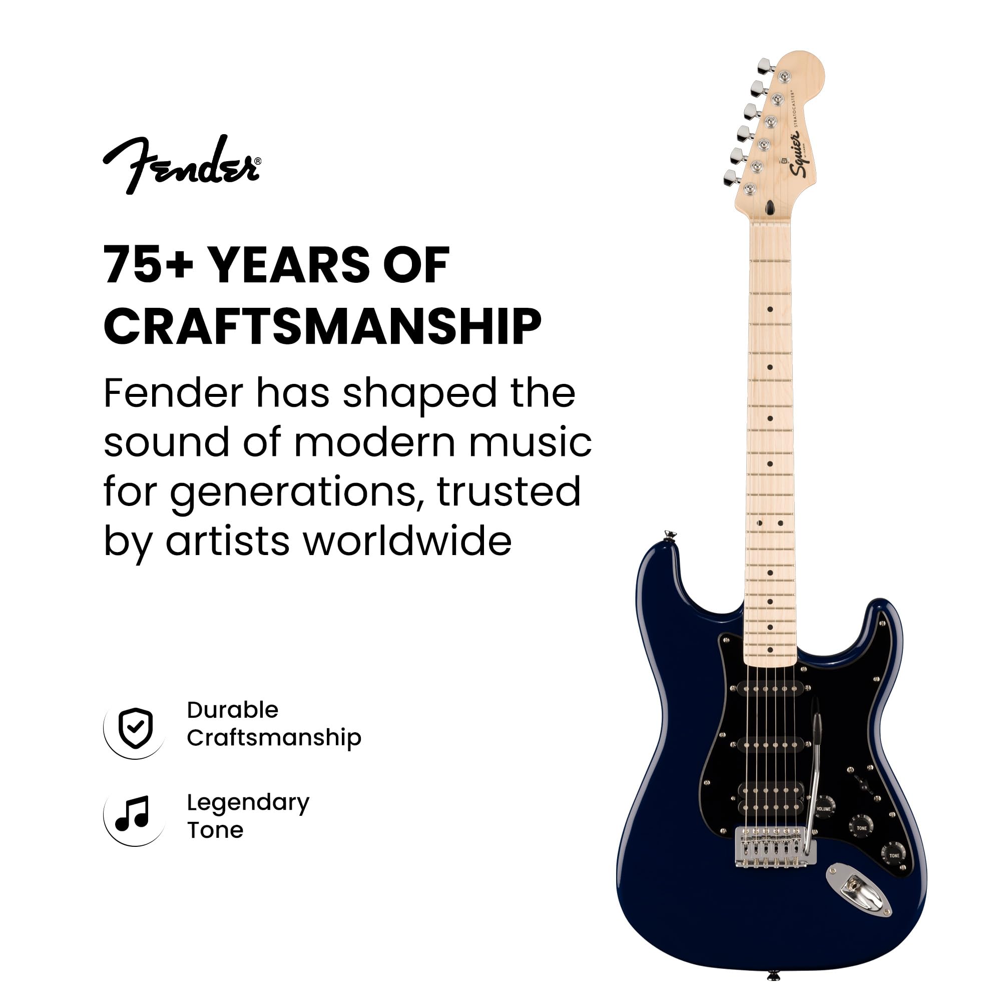 Fender Squier Sonic Stratocaster HSS - Midnight Blue w/ Amplifier
