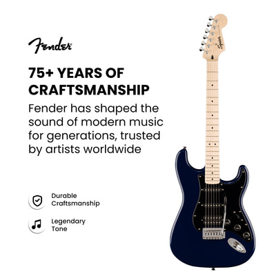 Fender Squier Sonic Stratocaster HSS - Midnight Blue w/ Instrument Cable