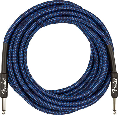 Fender 18.6-Foot Professional Instrument Cable, Straight-Straight, Blue Tweed - 2 Pack
