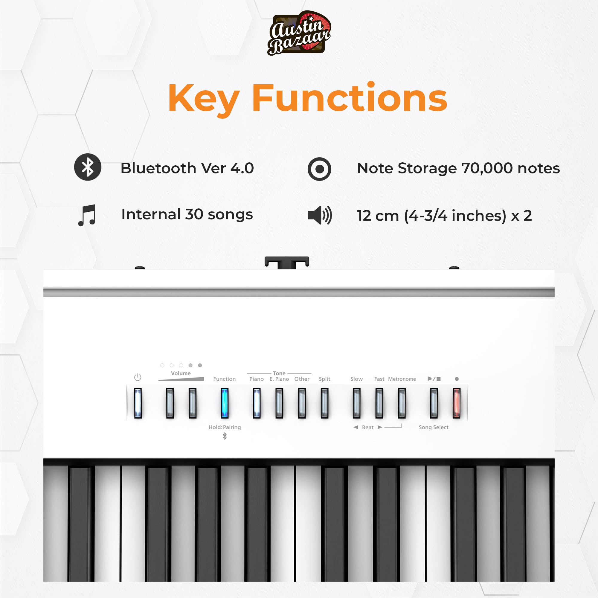 Roland FP-30X 88-Key Digital Piano - White w/ Adjustable Stand