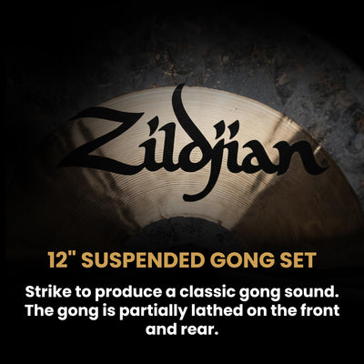 Zildjian P0565 12" Traditional Gong and Table-Top Stand Set