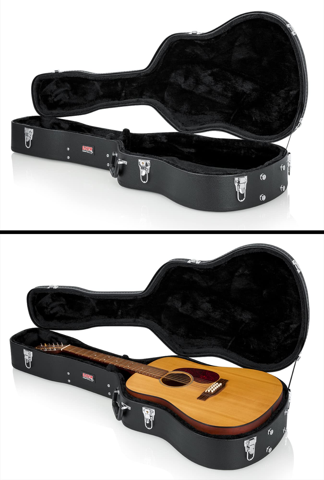 Gator GWE-DREAD12 Wood Case for 6- or 12-String Dreadnought Acoustic Guitars w/ Strap