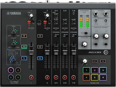 Yamaha AG08 Live Streaming 8-Channel Mixer - Black