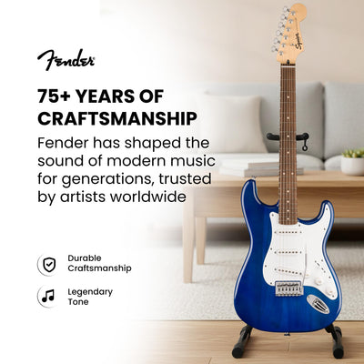 Fender Squier Sonic Stratocaster - Sapphire Blue Transparent w/ Frontman 10G Amplifier