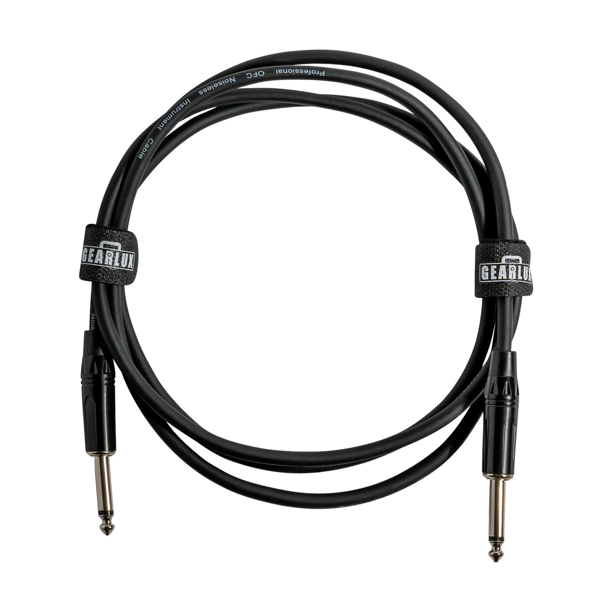 Gearlux 6-Foot Instrument Cable, 1/4 Inch, Straight-Straight, Black - 6 Pack