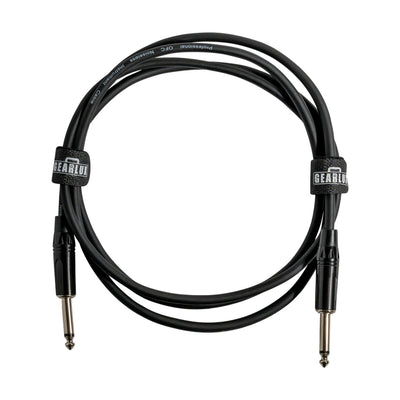 Gearlux 6-Foot Instrument Cable, 1/4 Inch, Straight-Straight, Black - 6 Pack