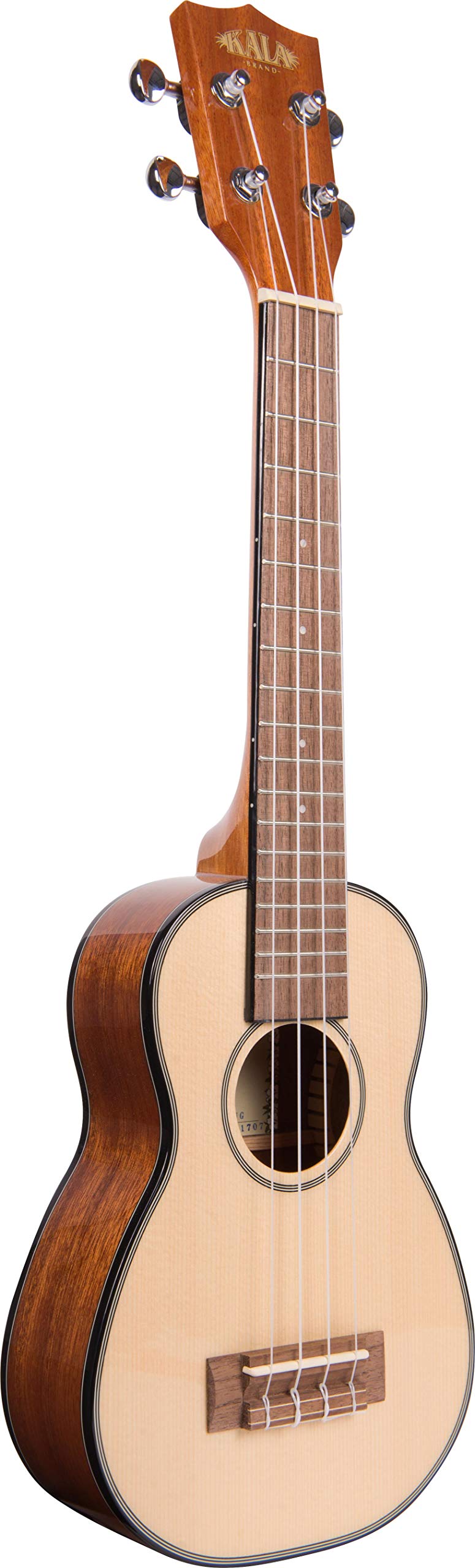 Kala KA-SSLNG Solid Spruce Mahogany Long Neck Soprano Ukulele w/ Hard Case