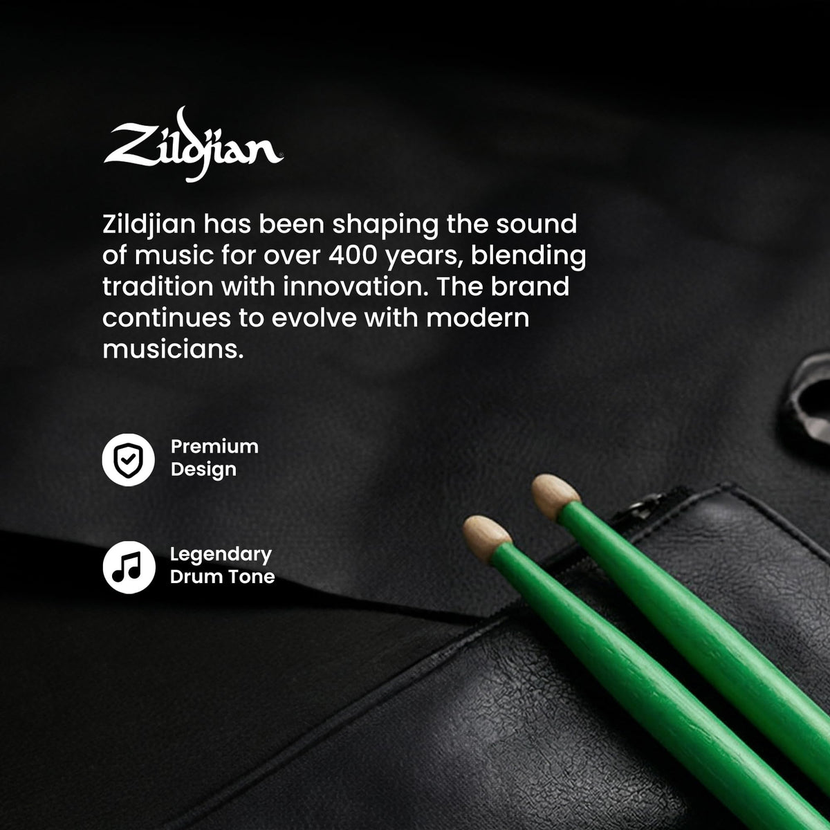 Zildjian 5A Acorn Neon Green Drumsticks - 12 Pack